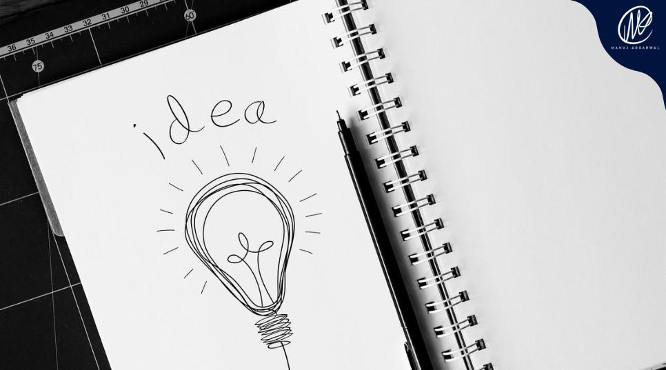 A sketch of a light bulb with idea written on top 